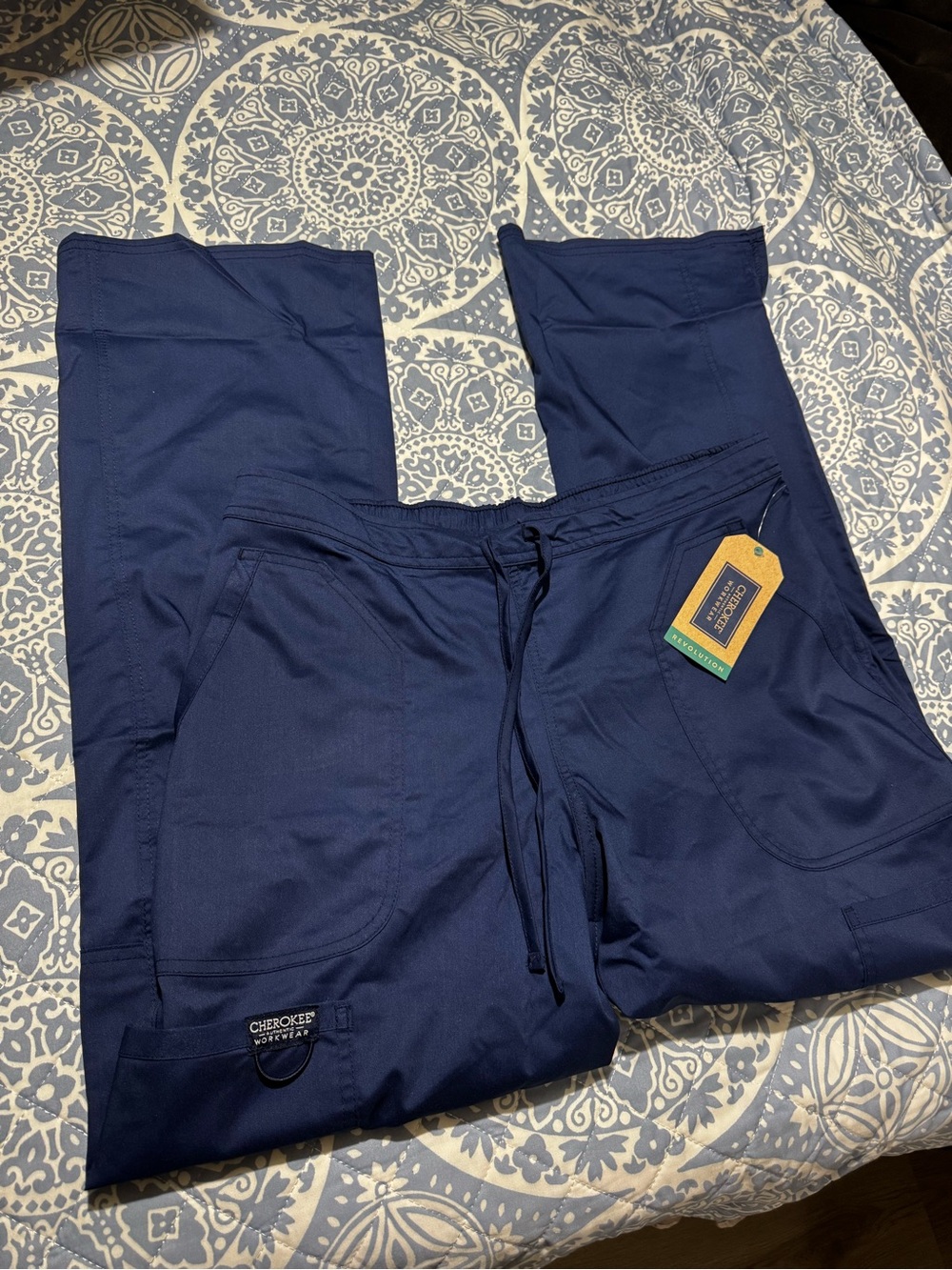 Cherokee Men's Navy Drawstring Jogger Scrub Pants